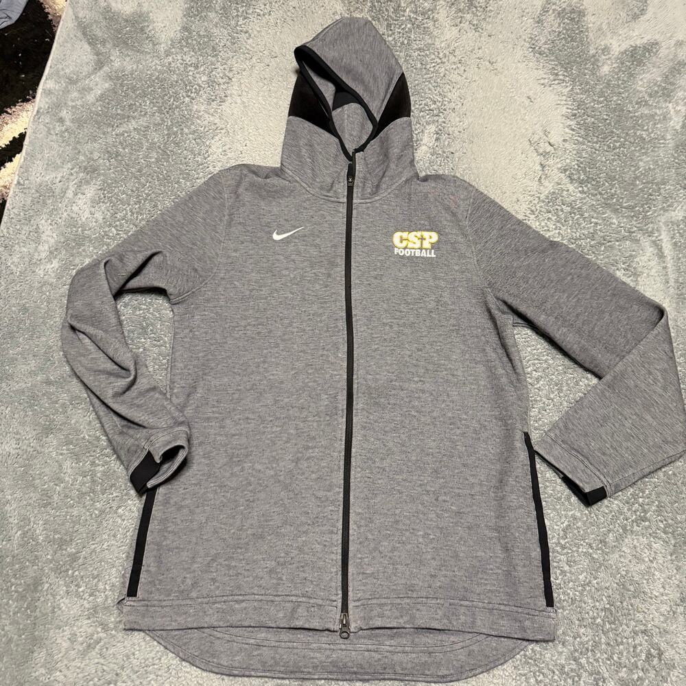 Nike Showtime Dri-FIT Full Zip Hoodie Mens Large Gray Scuba 930561 CSP Football